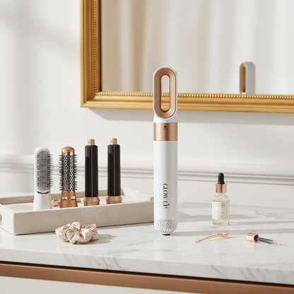 5 In 1 Hair Dryer Comb Set Professional Hot Air Styler For Hair Curling Straightening And Volumizing At Home